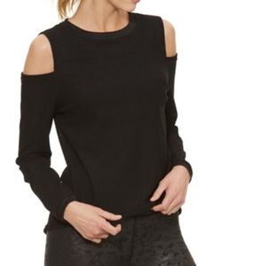 Glide Cold Shoulder Top, Black